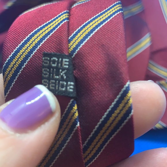 Vintage Christian Dior Monsieur Stripes Print Silk Tie - Picture 6 of 6